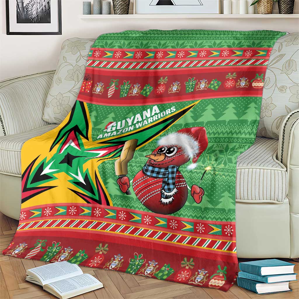 Guyana Cricket Christmas Blanket Amazon Warriors Merry Xmas - Wonder Print Shop