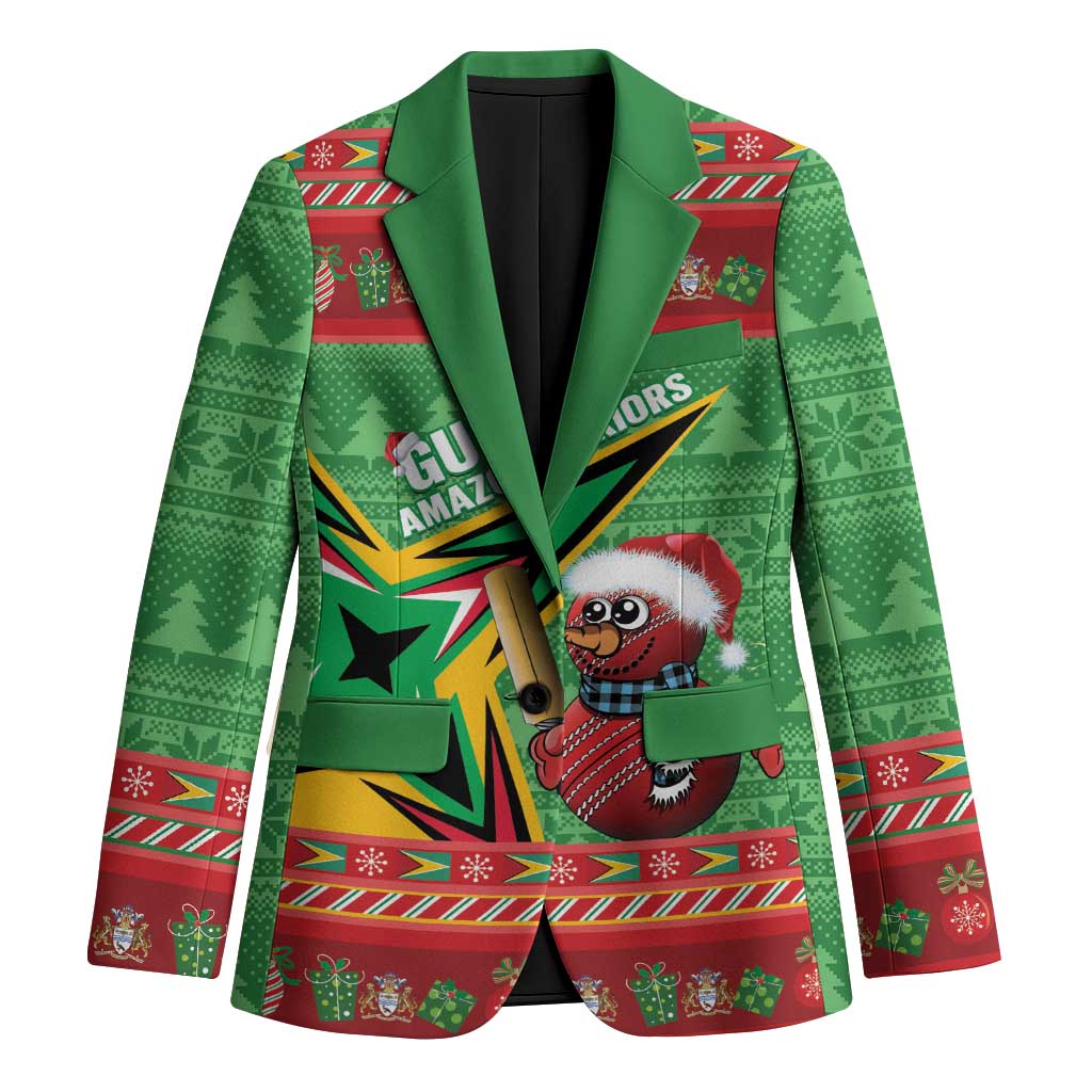 Personalized Guyana Cricket Christmas Blazer Amazon Warriors Merry Xmas - Wonder Print Shop