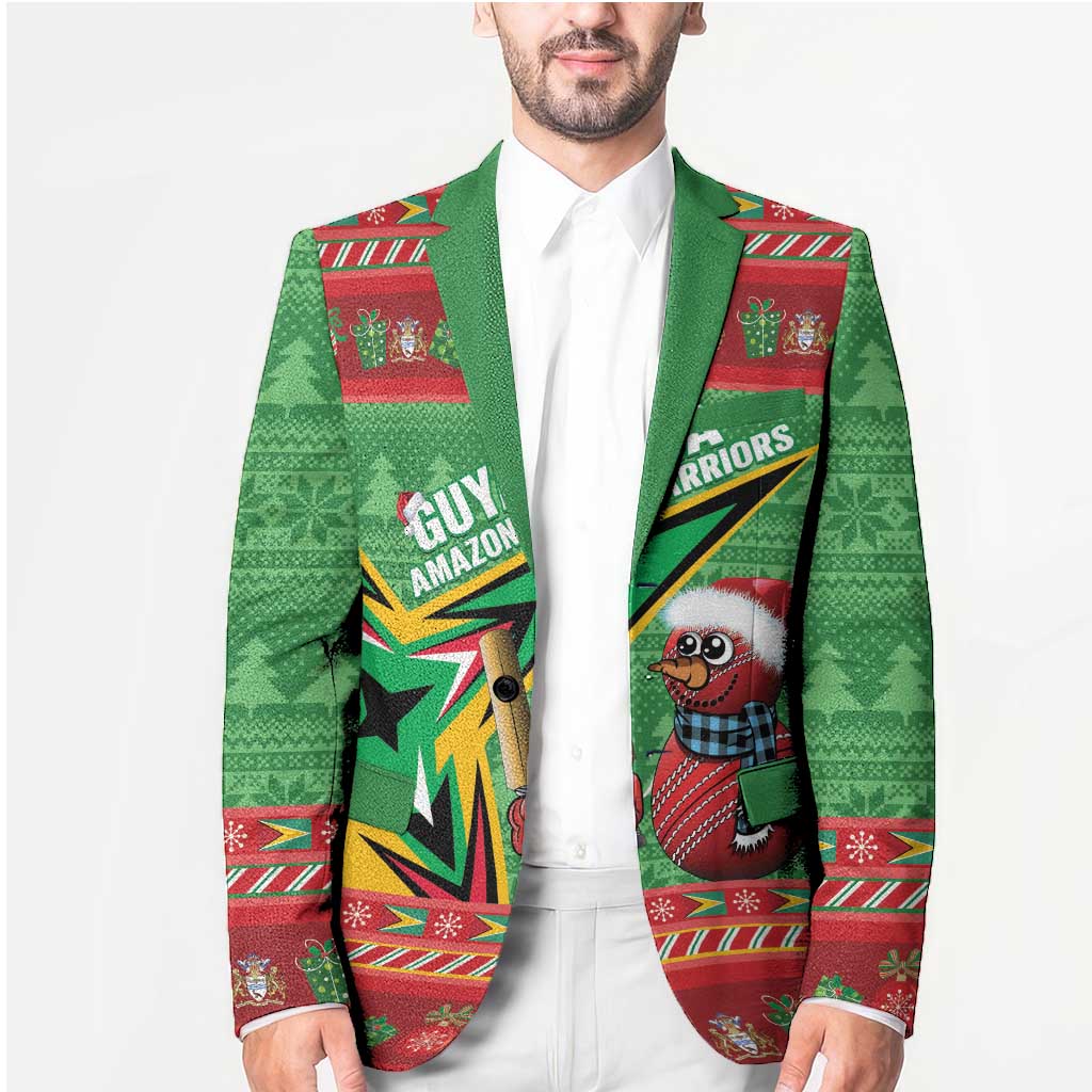 Personalized Guyana Cricket Christmas Blazer Amazon Warriors Merry Xmas - Wonder Print Shop