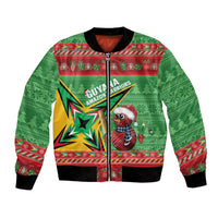 Personalized Guyana Cricket Christmas Bomber Jacket Amazon Warriors Merry Xmas - Wonder Print Shop