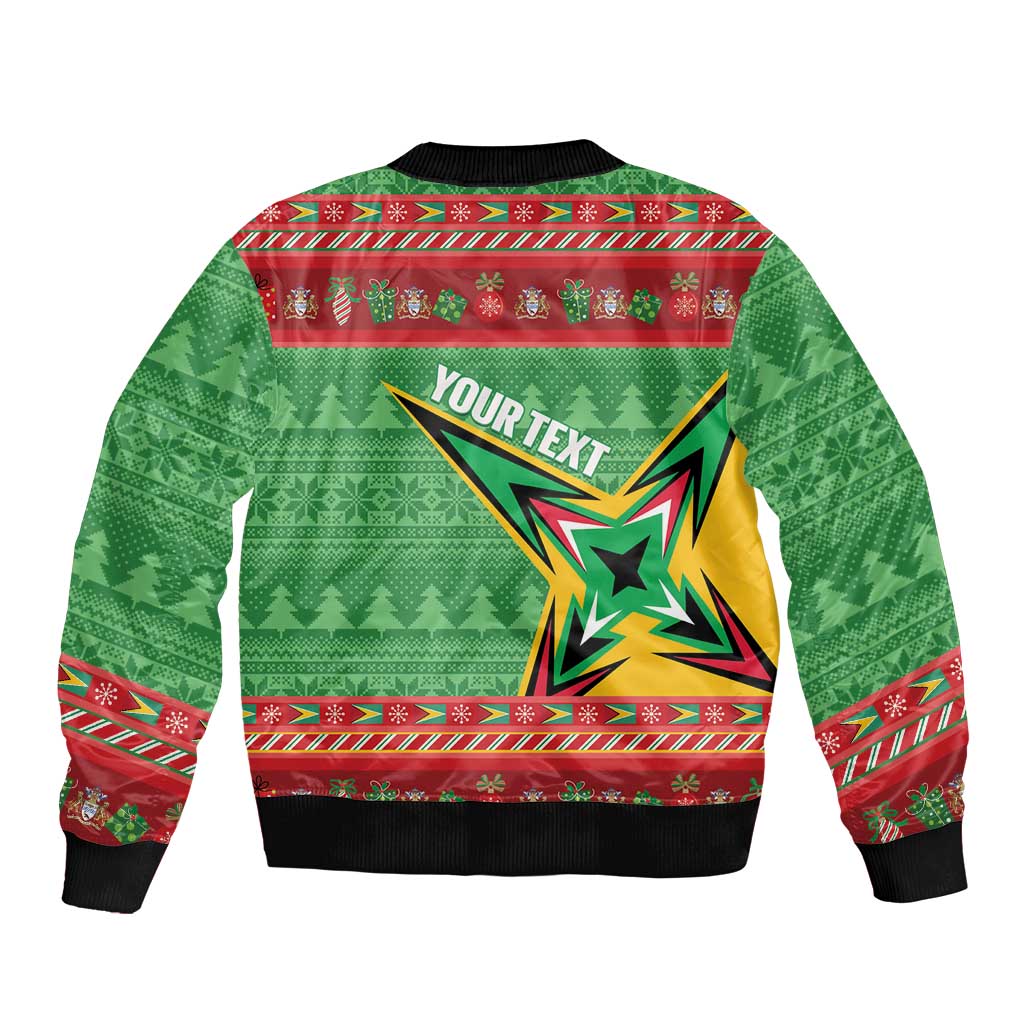 Personalized Guyana Cricket Christmas Bomber Jacket Amazon Warriors Merry Xmas - Wonder Print Shop