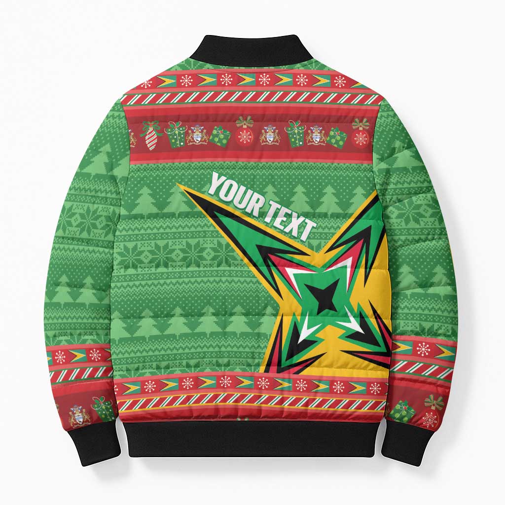 Personalized Guyana Cricket Christmas Bomber Puffer Jacket Amazon Warriors Merry Xmas - Wonder Print Shop