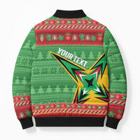 Personalized Guyana Cricket Christmas Bomber Puffer Jacket Amazon Warriors Merry Xmas - Wonder Print Shop