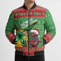 Personalized Guyana Cricket Christmas Bomber Puffer Jacket Amazon Warriors Merry Xmas - Wonder Print Shop