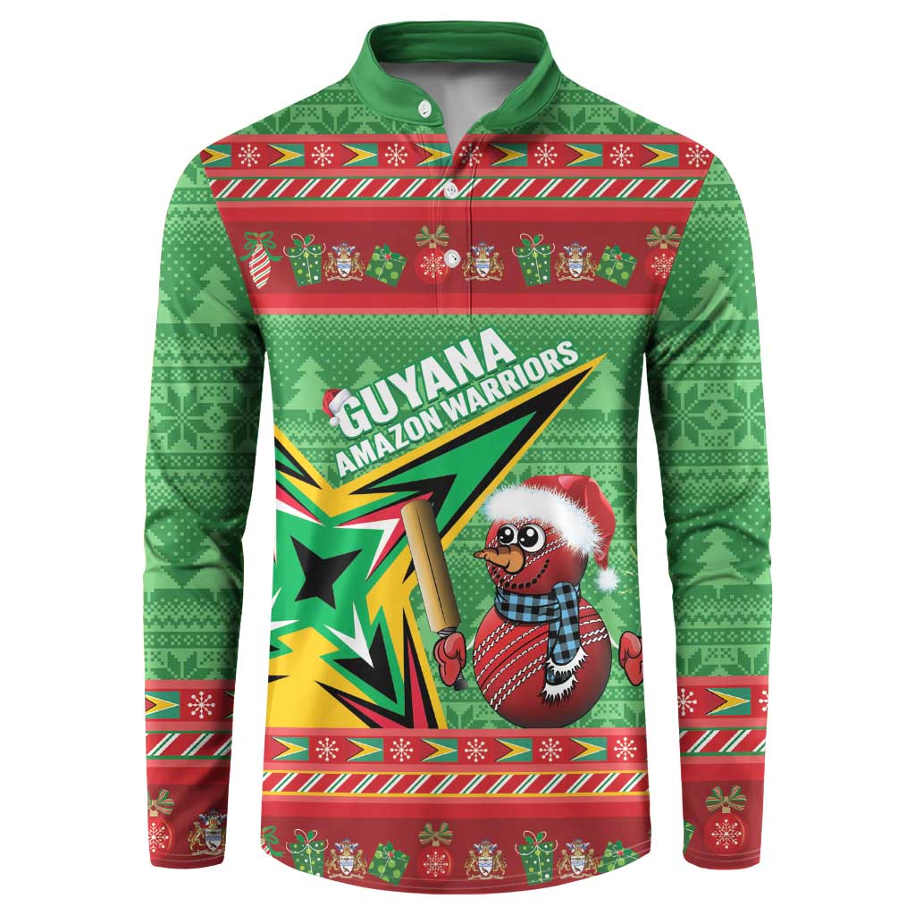 Personalized Guyana Cricket Christmas Button Sweatshirt Amazon Warriors Merry Xmas - Wonder Print Shop