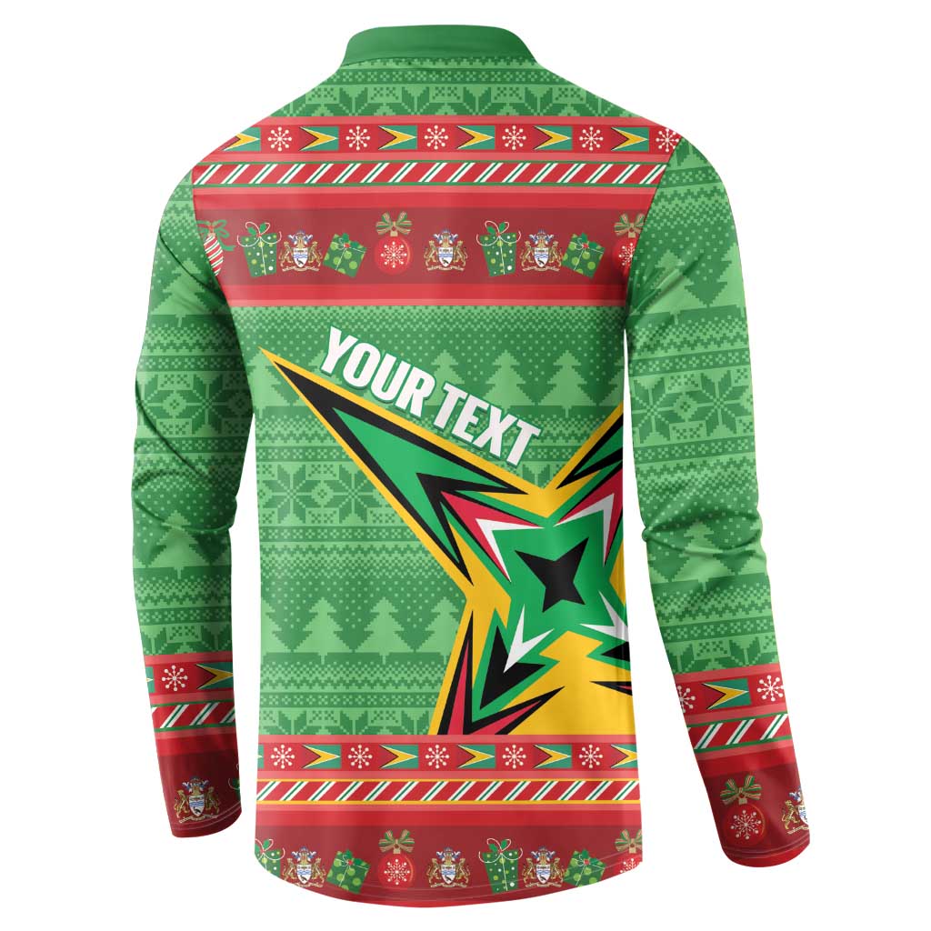 Personalized Guyana Cricket Christmas Button Sweatshirt Amazon Warriors Merry Xmas - Wonder Print Shop
