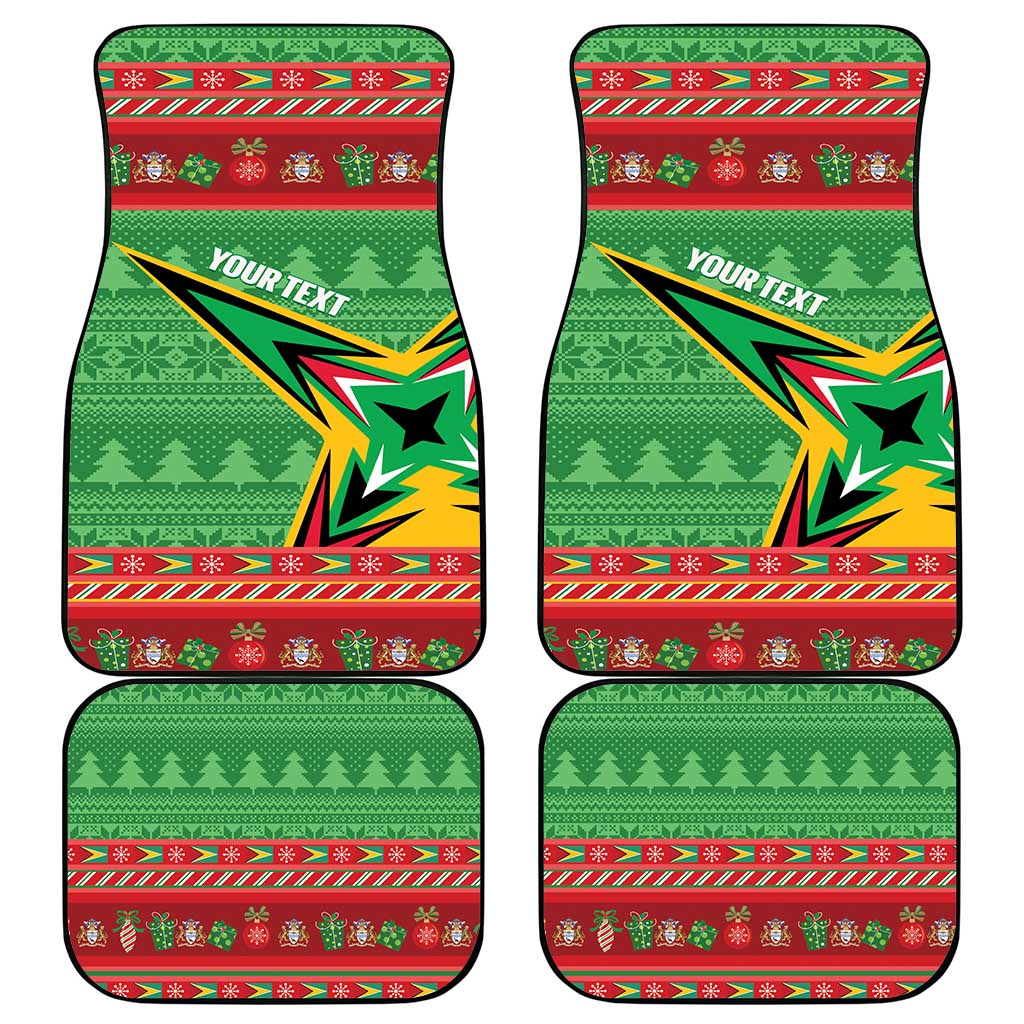 Personalized Guyana Cricket Christmas Car Mats Amazon Warriors Merry Xmas - Wonder Print Shop