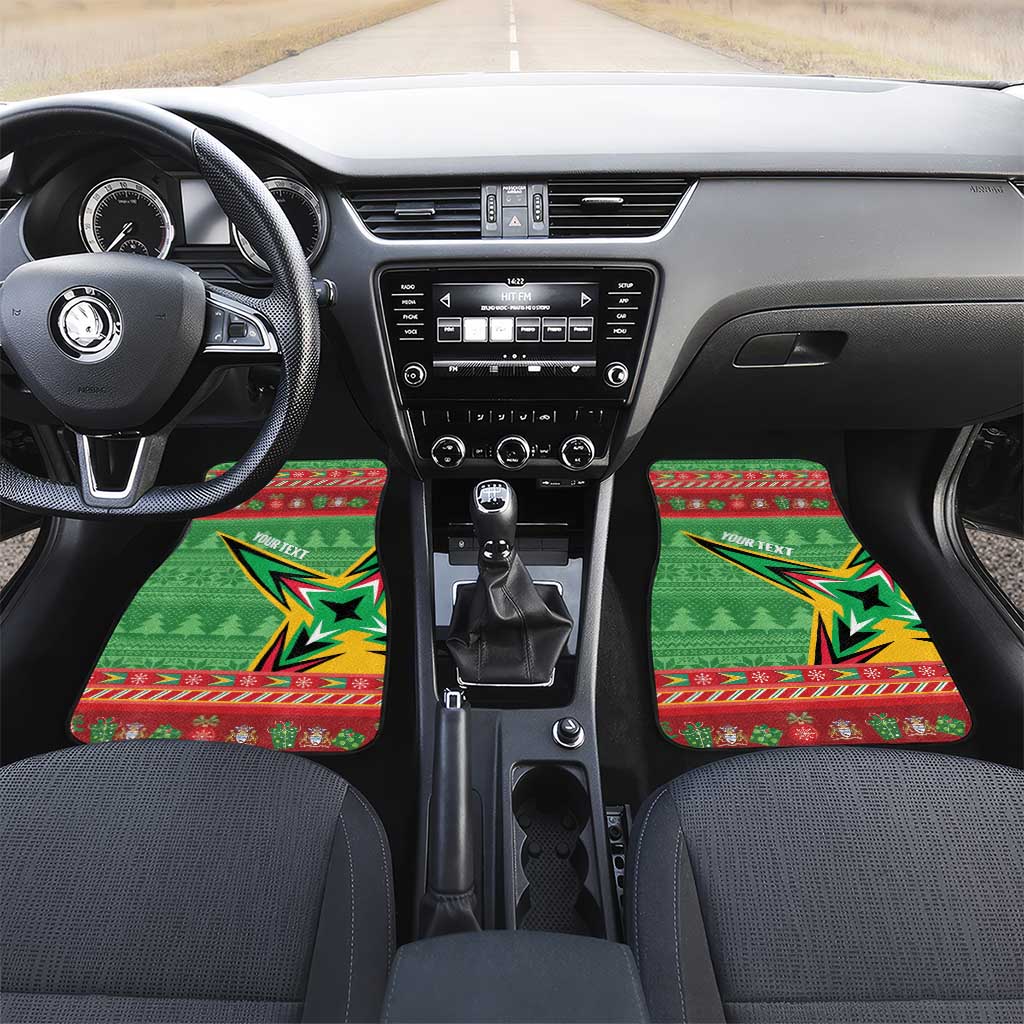 Personalized Guyana Cricket Christmas Car Mats Amazon Warriors Merry Xmas - Wonder Print Shop