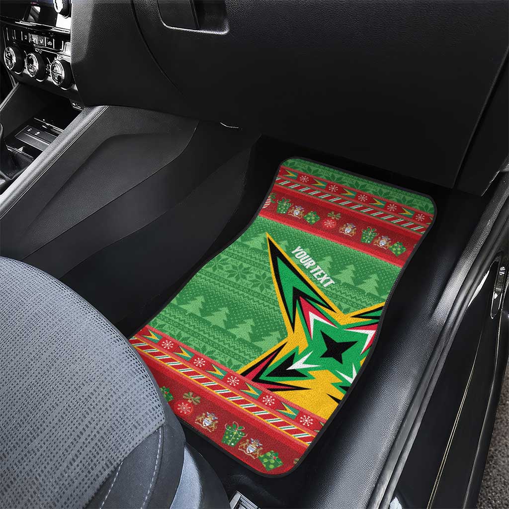 Personalized Guyana Cricket Christmas Car Mats Amazon Warriors Merry Xmas - Wonder Print Shop