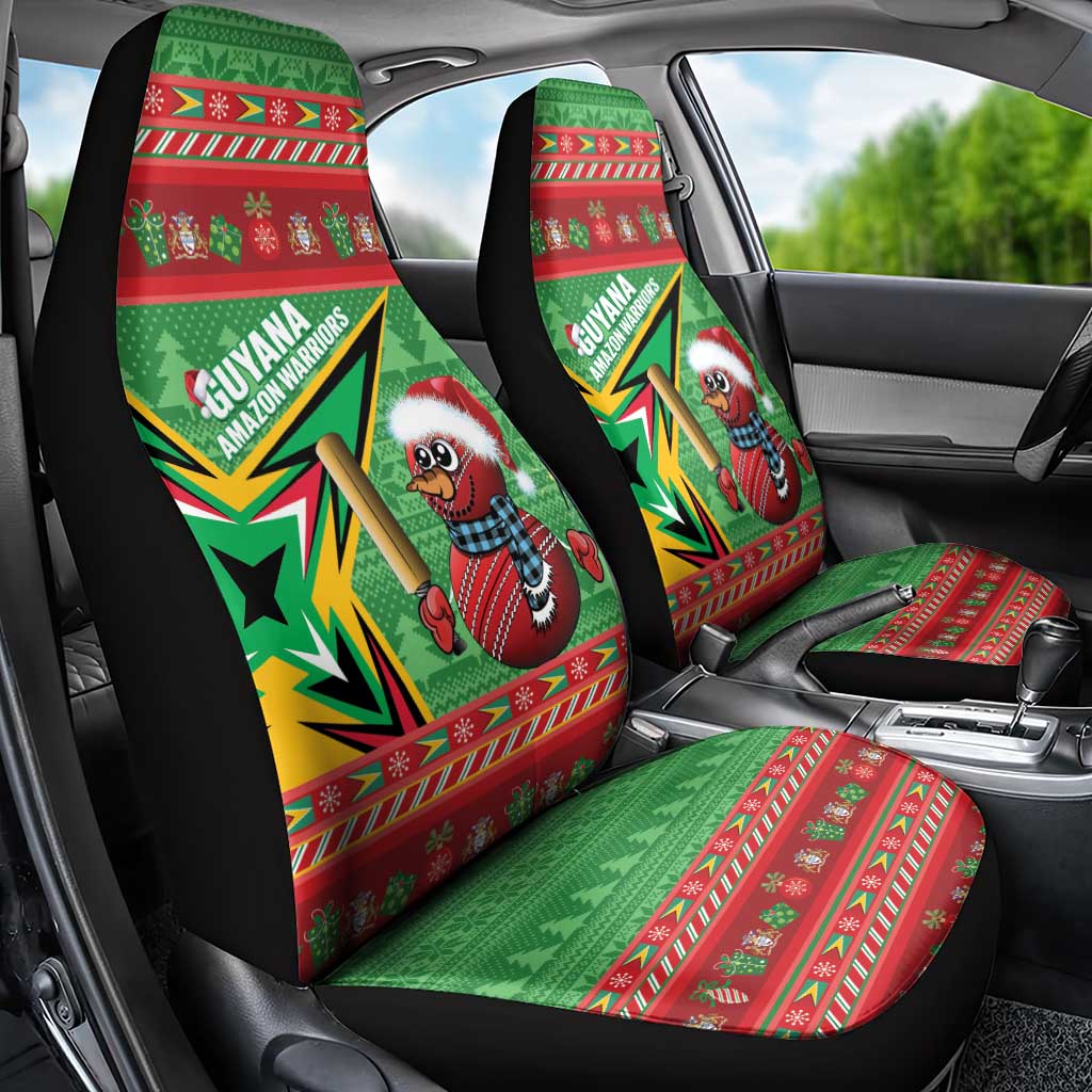 Guyana Cricket Christmas Car Seat Cover Amazon Warriors Merry Xmas - Wonder Print Shop