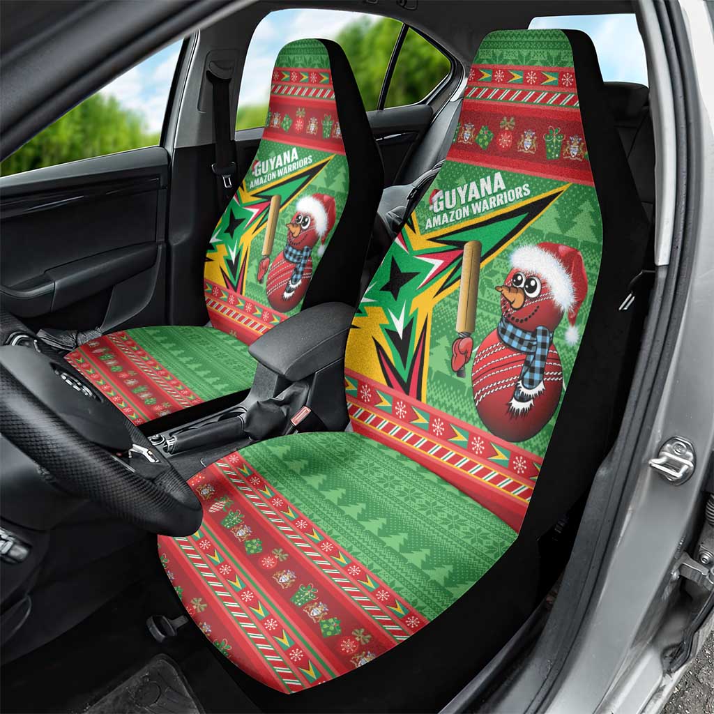 Guyana Cricket Christmas Car Seat Cover Amazon Warriors Merry Xmas - Wonder Print Shop