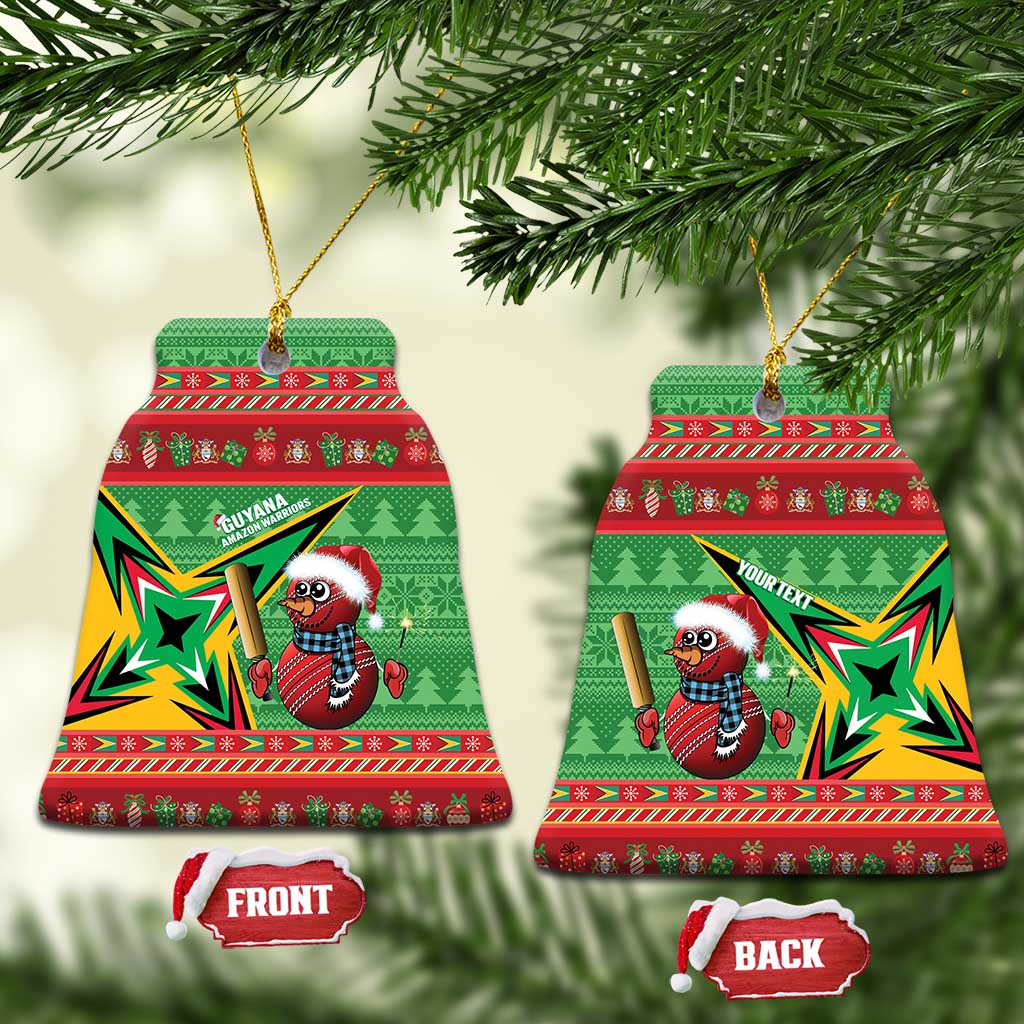 Personalized Guyana Cricket Christmas Ceramic Ornament Amazon Warriors Merry Xmas - Wonder Print Shop