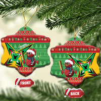 Personalized Guyana Cricket Christmas Ceramic Ornament Amazon Warriors Merry Xmas - Wonder Print Shop