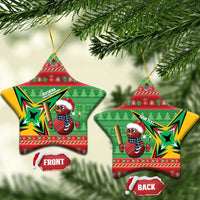 Personalized Guyana Cricket Christmas Ceramic Ornament Amazon Warriors Merry Xmas - Wonder Print Shop