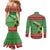 Personalized Guyana Cricket Christmas Couples Matching Mermaid Dress and Long Sleeve Button Shirt Amazon Warriors Merry Xmas - Wonder Print Shop
