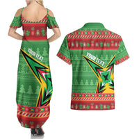 Personalized Guyana Cricket Christmas Couples Matching Summer Maxi Dress and Hawaiian Shirt Amazon Warriors Merry Xmas - Wonder Print Shop