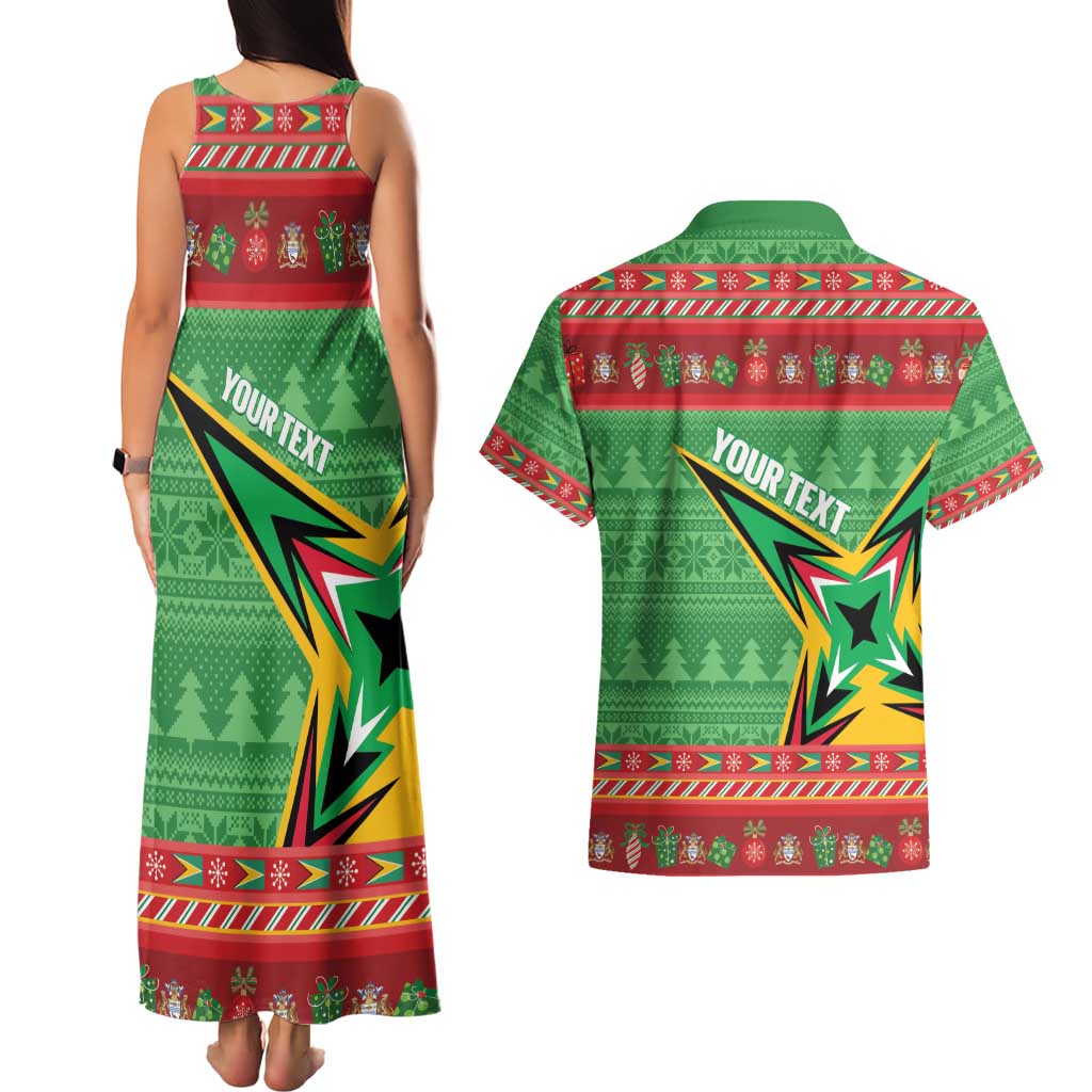 Personalized Guyana Cricket Christmas Couples Matching Tank Maxi Dress and Hawaiian Shirt Amazon Warriors Merry Xmas - Wonder Print Shop