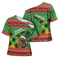 Personalized Guyana Cricket Christmas Cross Shoulder Shirt Amazon Warriors Merry Xmas - Wonder Print Shop