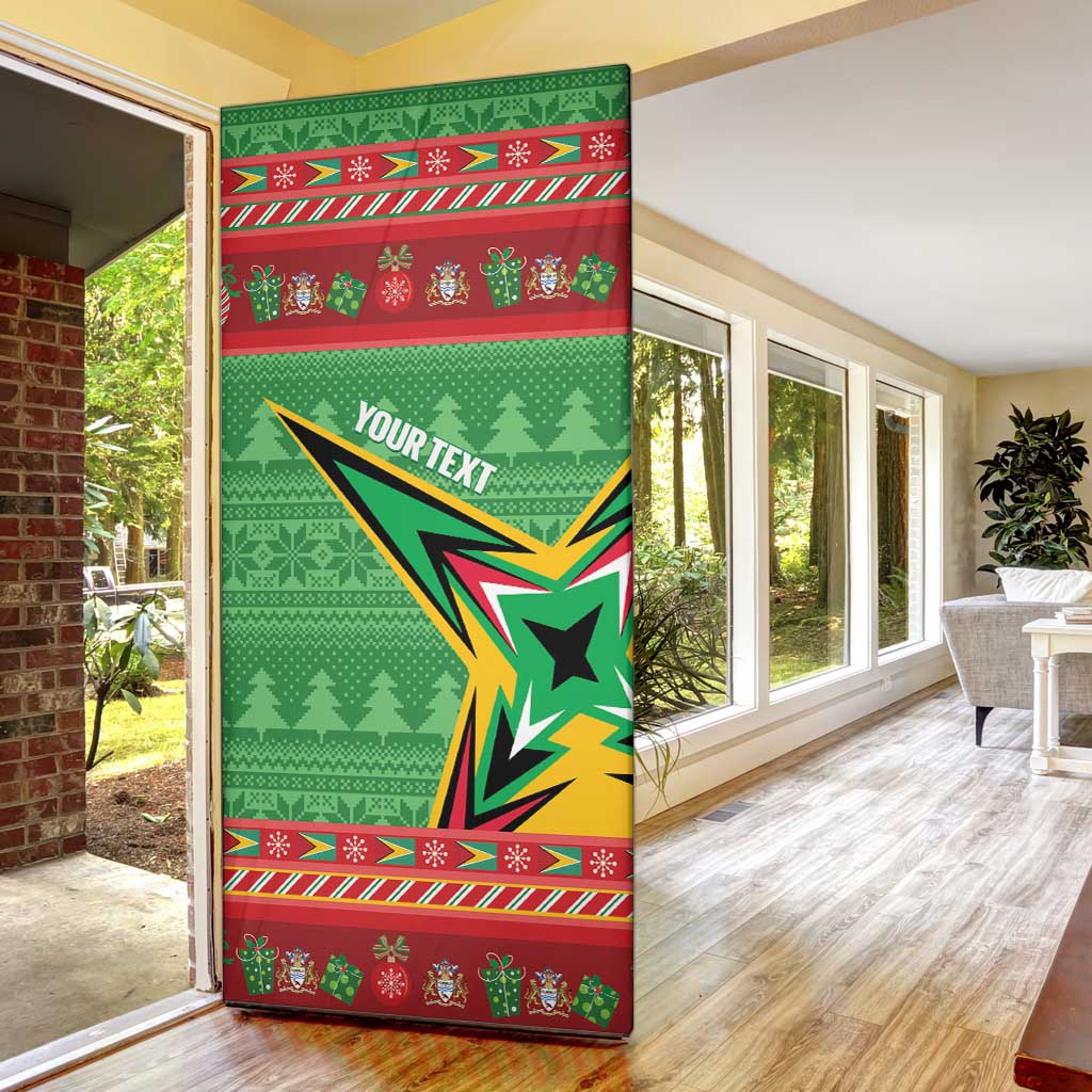 Personalized Guyana Cricket Christmas Door Cover Amazon Warriors Merry Xmas - Wonder Print Shop