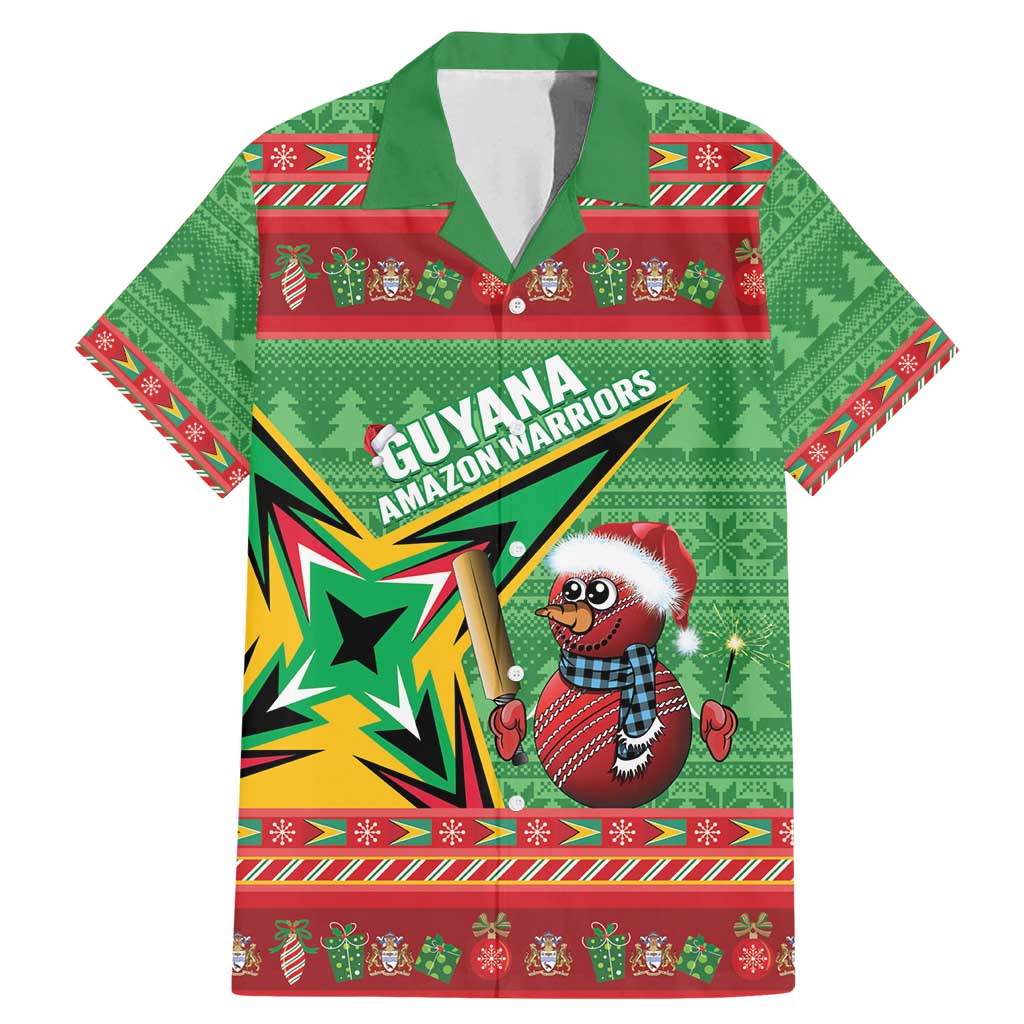 Personalized Guyana Cricket Christmas Family Matching Mermaid Dress and Hawaiian Shirt Amazon Warriors Merry Xmas - Wonder Print Shop