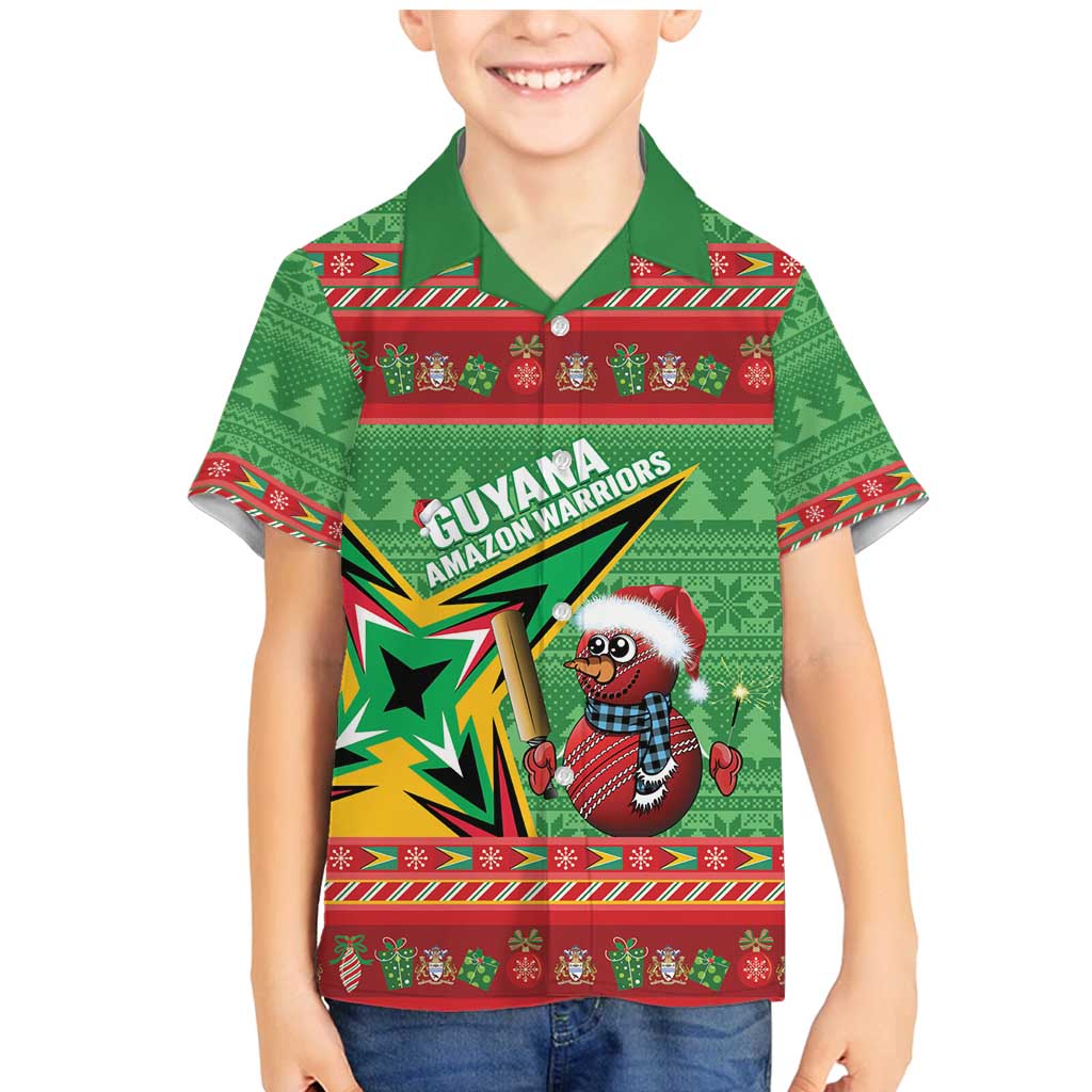 Personalized Guyana Cricket Christmas Family Matching Mermaid Dress and Hawaiian Shirt Amazon Warriors Merry Xmas - Wonder Print Shop