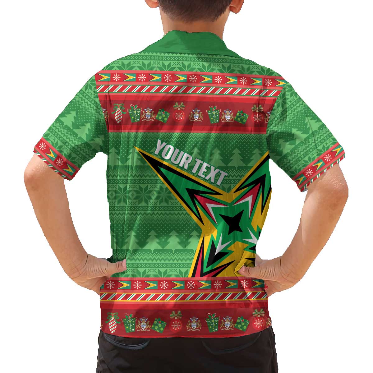 Personalized Guyana Cricket Christmas Family Matching Off The Shoulder Long Sleeve Dress and Hawaiian Shirt Amazon Warriors Merry Xmas - Wonder Print Shop