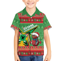 Personalized Guyana Cricket Christmas Family Matching Off The Shoulder Long Sleeve Dress and Hawaiian Shirt Amazon Warriors Merry Xmas - Wonder Print Shop