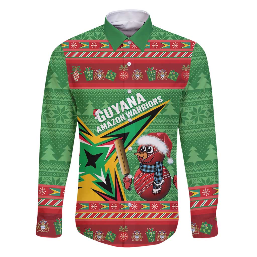 Personalized Guyana Cricket Christmas Family Matching Puletasi and Hawaiian Shirt Amazon Warriors Merry Xmas - Wonder Print Shop