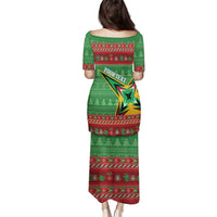 Personalized Guyana Cricket Christmas Family Matching Puletasi and Hawaiian Shirt Amazon Warriors Merry Xmas - Wonder Print Shop