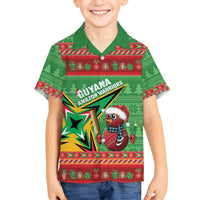 Personalized Guyana Cricket Christmas Family Matching Puletasi and Hawaiian Shirt Amazon Warriors Merry Xmas - Wonder Print Shop