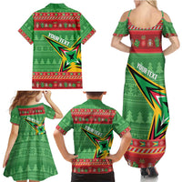 Personalized Guyana Cricket Christmas Family Matching Summer Maxi Dress and Hawaiian Shirt Amazon Warriors Merry Xmas - Wonder Print Shop