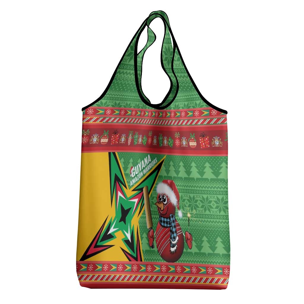 Guyana Cricket Christmas Grocery Bag Amazon Warriors Merry Xmas - Wonder Print Shop