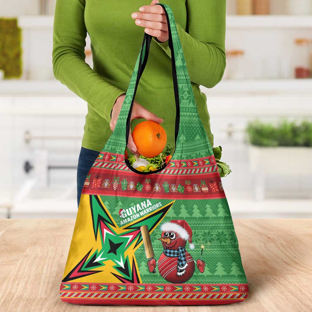 Guyana Cricket Christmas Grocery Bag Amazon Warriors Merry Xmas - Wonder Print Shop