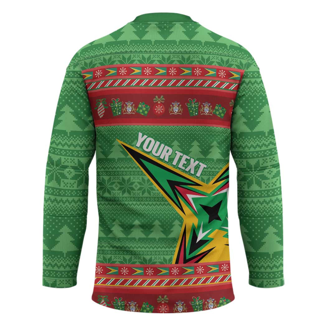 Personalized Guyana Cricket Christmas Hockey Jersey Amazon Warriors Merry Xmas - Wonder Print Shop