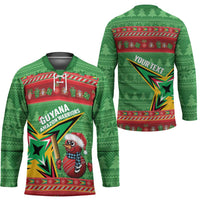 Personalized Guyana Cricket Christmas Hockey Jersey Amazon Warriors Merry Xmas - Wonder Print Shop