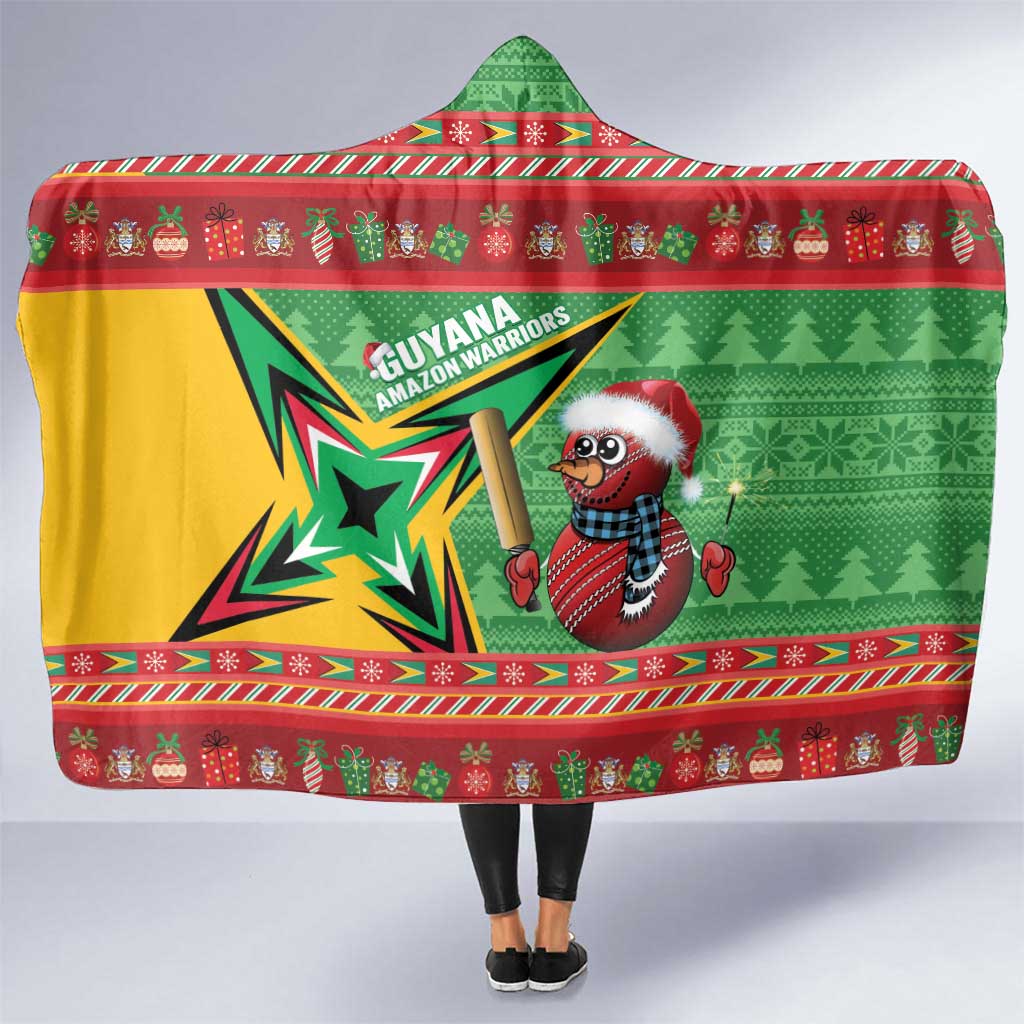 Guyana Cricket Christmas Hooded Blanket Amazon Warriors Merry Xmas - Wonder Print Shop
