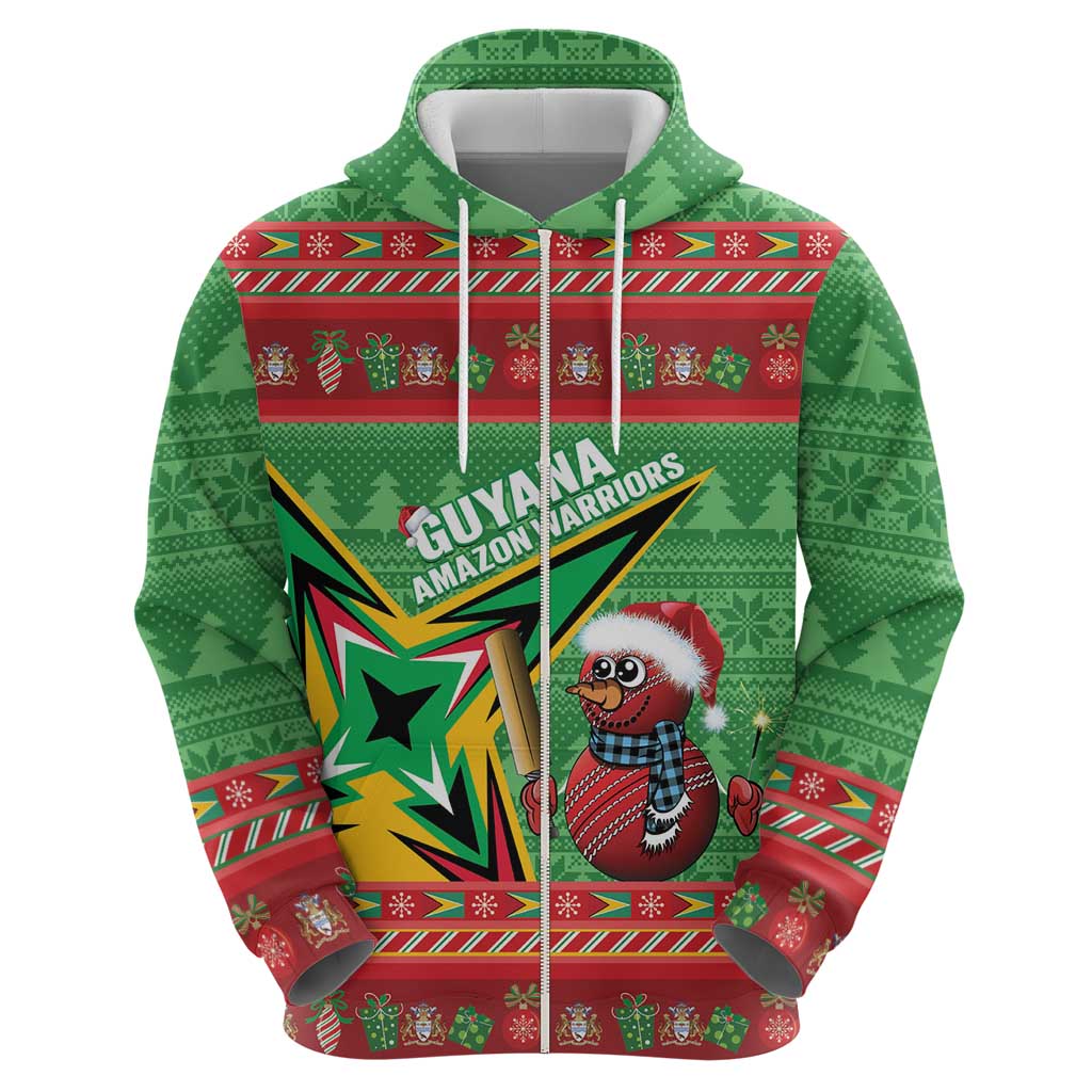 Personalized Guyana Cricket Christmas Hoodie Amazon Warriors Merry Xmas - Wonder Print Shop