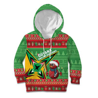 Personalized Guyana Cricket Christmas Kid Hoodie Amazon Warriors Merry Xmas - Wonder Print Shop