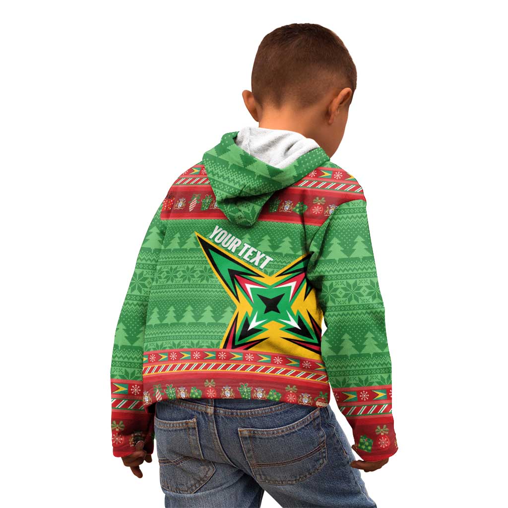 Personalized Guyana Cricket Christmas Kid Hoodie Amazon Warriors Merry Xmas - Wonder Print Shop