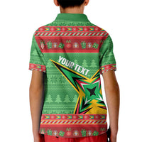 Personalized Guyana Cricket Christmas Kid Polo Shirt Amazon Warriors Merry Xmas - Wonder Print Shop