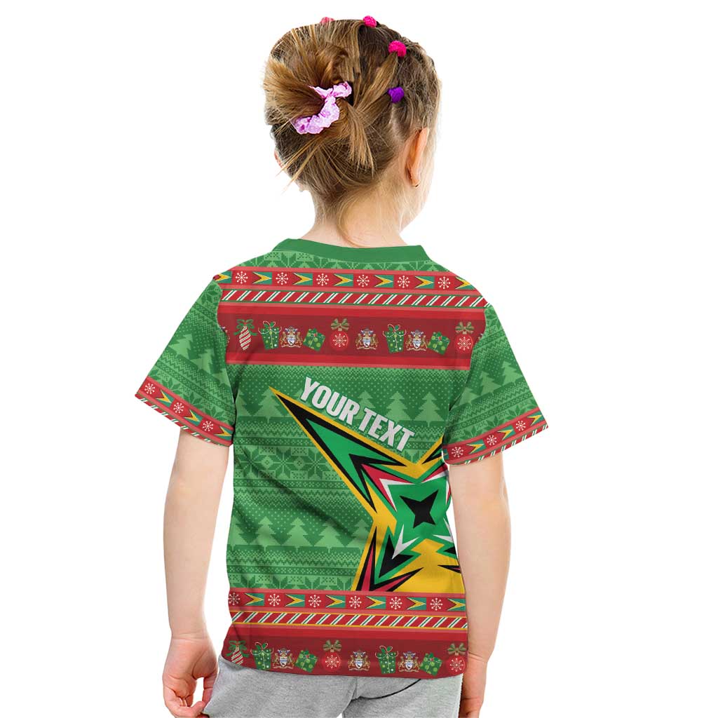 Personalized Guyana Cricket Christmas Kid T Shirt Amazon Warriors Merry Xmas - Wonder Print Shop
