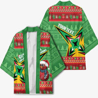 Personalized Guyana Cricket Christmas Kimono Amazon Warriors Merry Xmas - Wonder Print Shop
