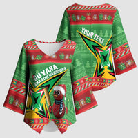 Personalized Guyana Cricket Christmas Kimono Sleeve Blouse Amazon Warriors Merry Xmas - Wonder Print Shop