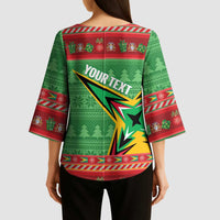 Personalized Guyana Cricket Christmas Kimono Sleeve Blouse Amazon Warriors Merry Xmas - Wonder Print Shop