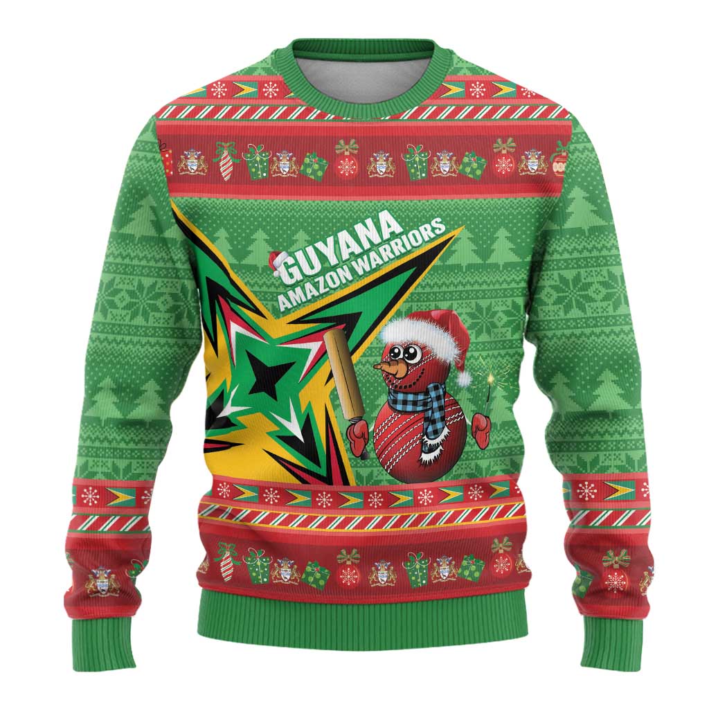 Personalized Guyana Cricket Christmas Ugly Christmas Sweater Amazon Warriors Merry Xmas - Wonder Print Shop