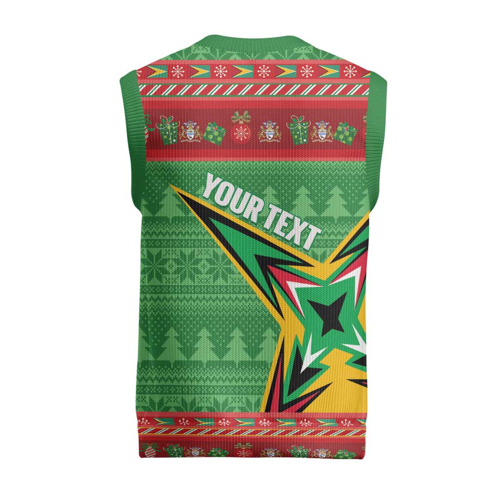 Personalized Guyana Cricket Christmas Knitted V-Neck Vest Amazon Warriors Merry Xmas - Wonder Print Shop