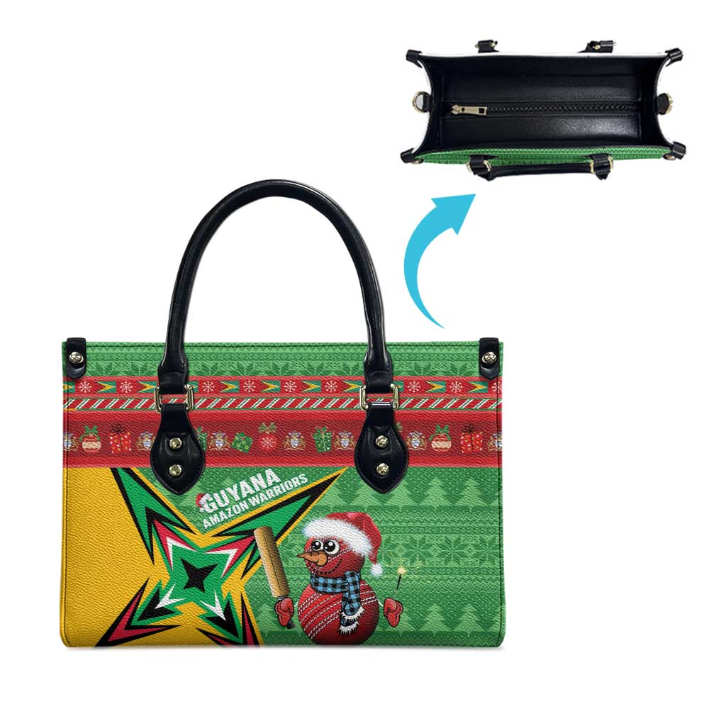 Guyana Cricket Christmas Leather Bag Amazon Warriors Merry Xmas - Wonder Print Shop