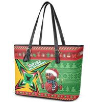 Guyana Cricket Christmas Leather Tote Bag Amazon Warriors Merry Xmas - Wonder Print Shop
