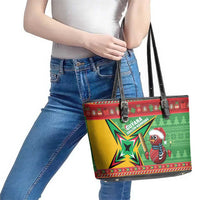 Guyana Cricket Christmas Leather Tote Bag Amazon Warriors Merry Xmas - Wonder Print Shop