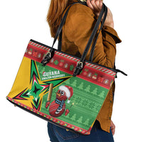 Guyana Cricket Christmas Leather Tote Bag Amazon Warriors Merry Xmas - Wonder Print Shop